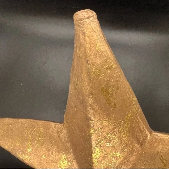 Tin Cut Out Snowman Candle Cover Gold Papier-Mâché tree Topper Christmas Decor - Picture 15 of 16